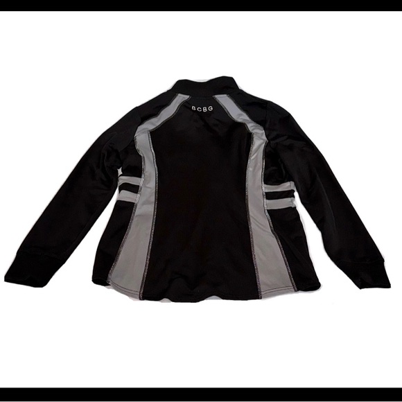 BCBGMaxAzria Black Gray Full Zip Track Jacket Size LARGE - Picture 2 of 5